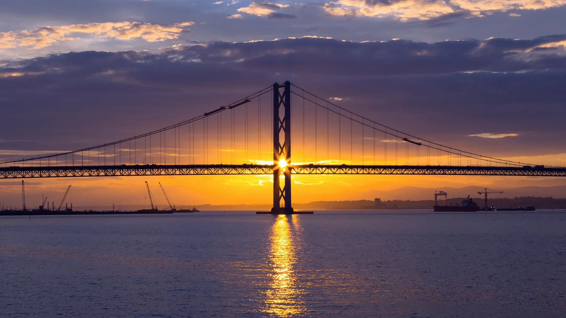Sunset behind the Forth Rail Bridge
