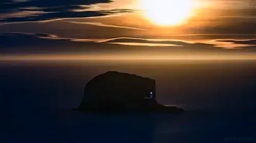 Bass Rock moonrise