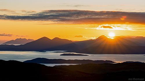 Sunset over Skye and Rum