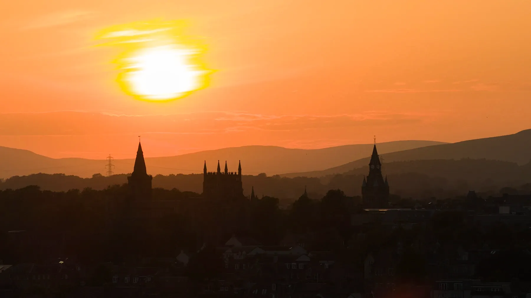 Summer sunset over Dunfermline