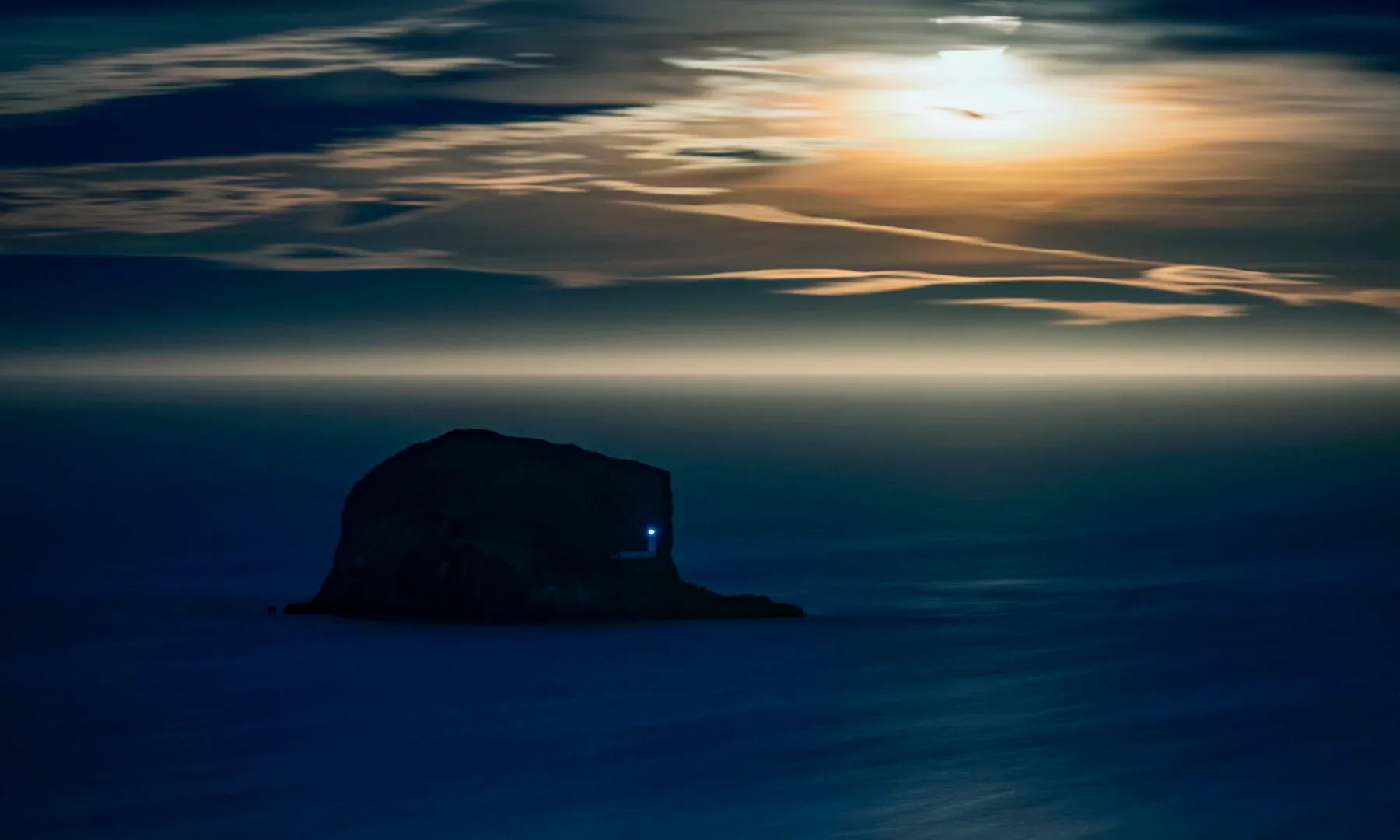 Moonrise over Bass Rock