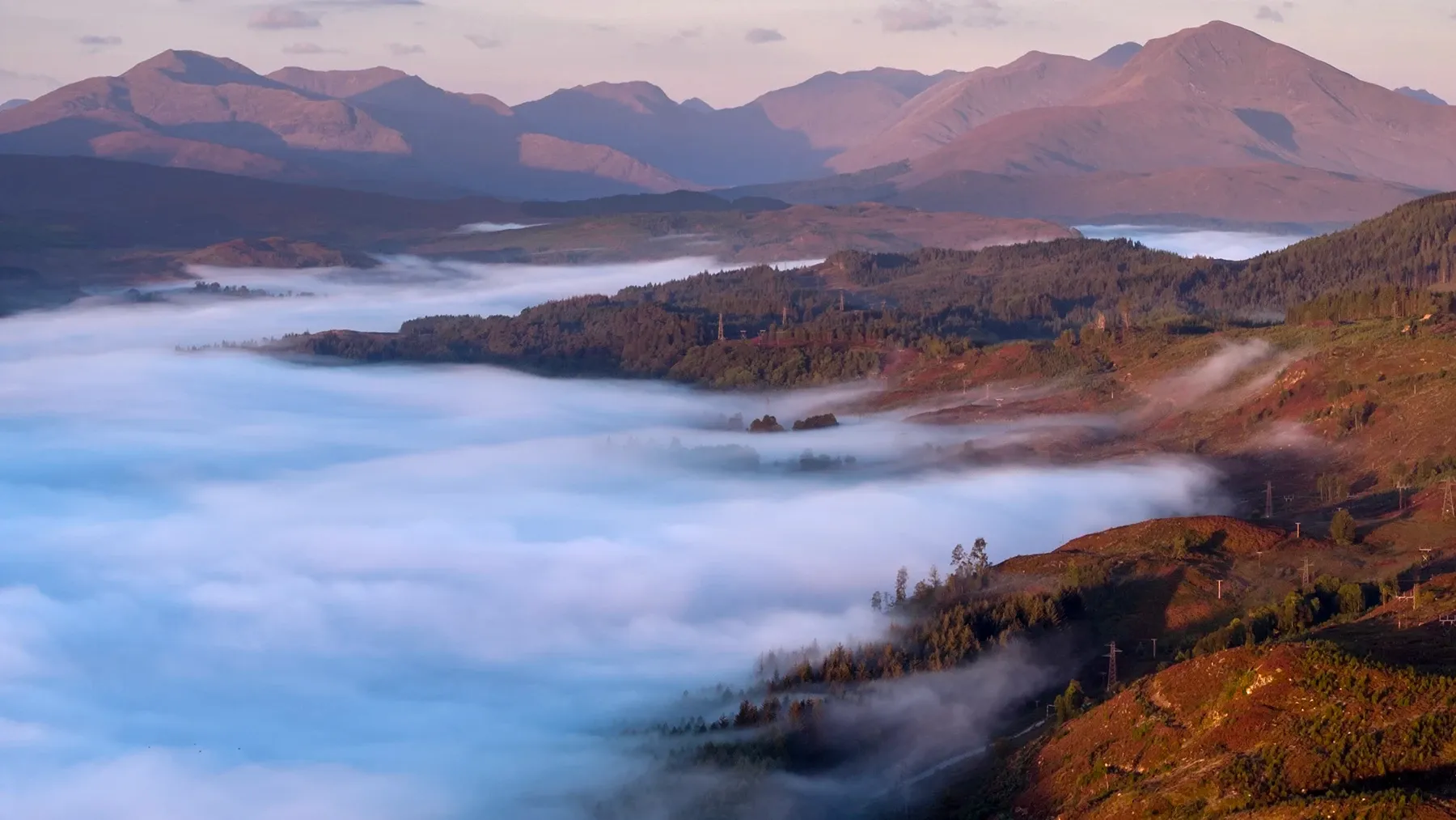 Early morning mist over Loch Garry
