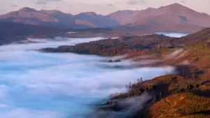 Early morning mist over Loch Garry