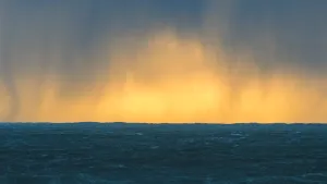 Wintry Hebridean showers at sunset